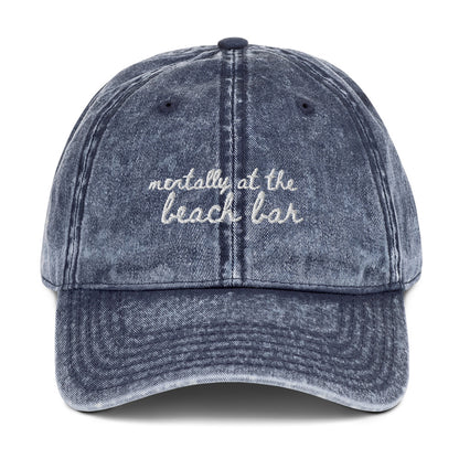 "Mentally at the Beach Bar" - Travel Hat for Breach Lovers - mock up