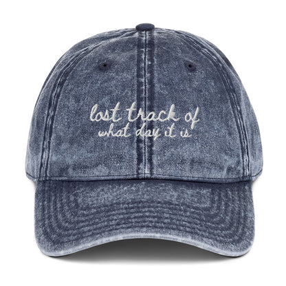 "Lost track of what day it is" Funny Travel Hat for Beach Lovers - Mock Up