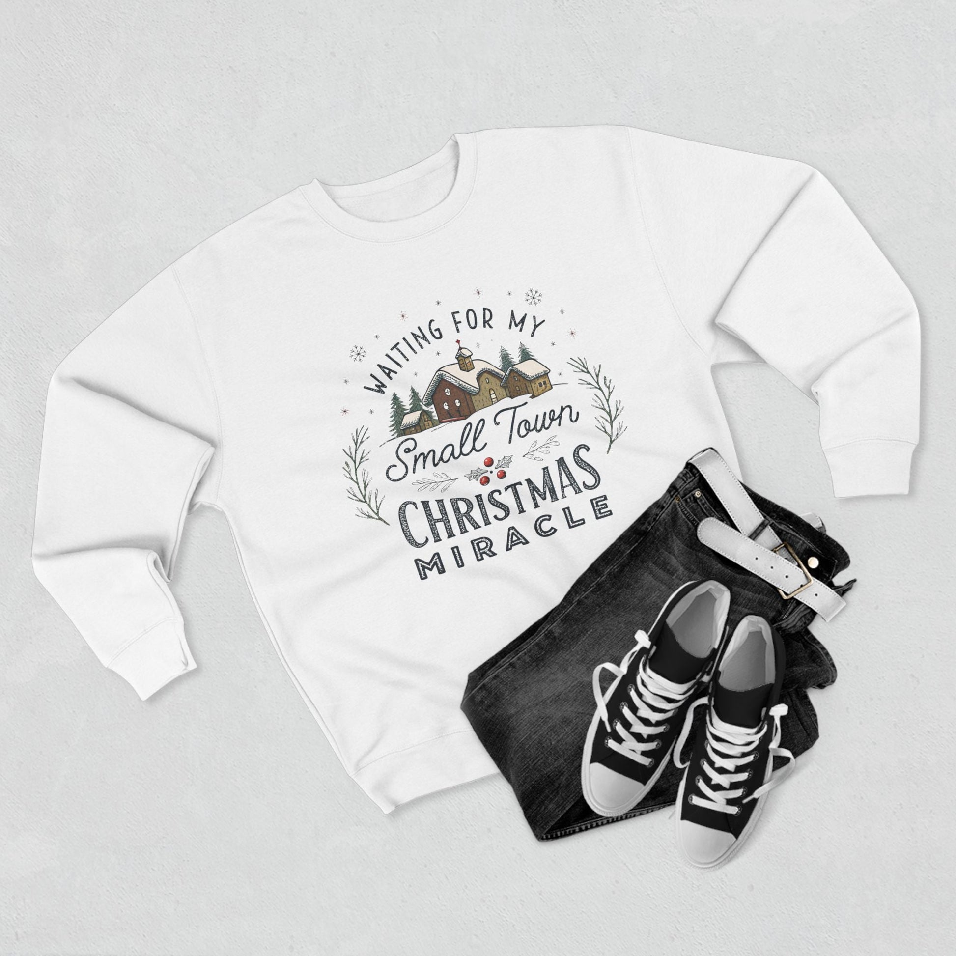 Waiting on my Small Town Christmas Miracle Christmas Sweatshirt - Out of Office Outfitters - Sweatshirt