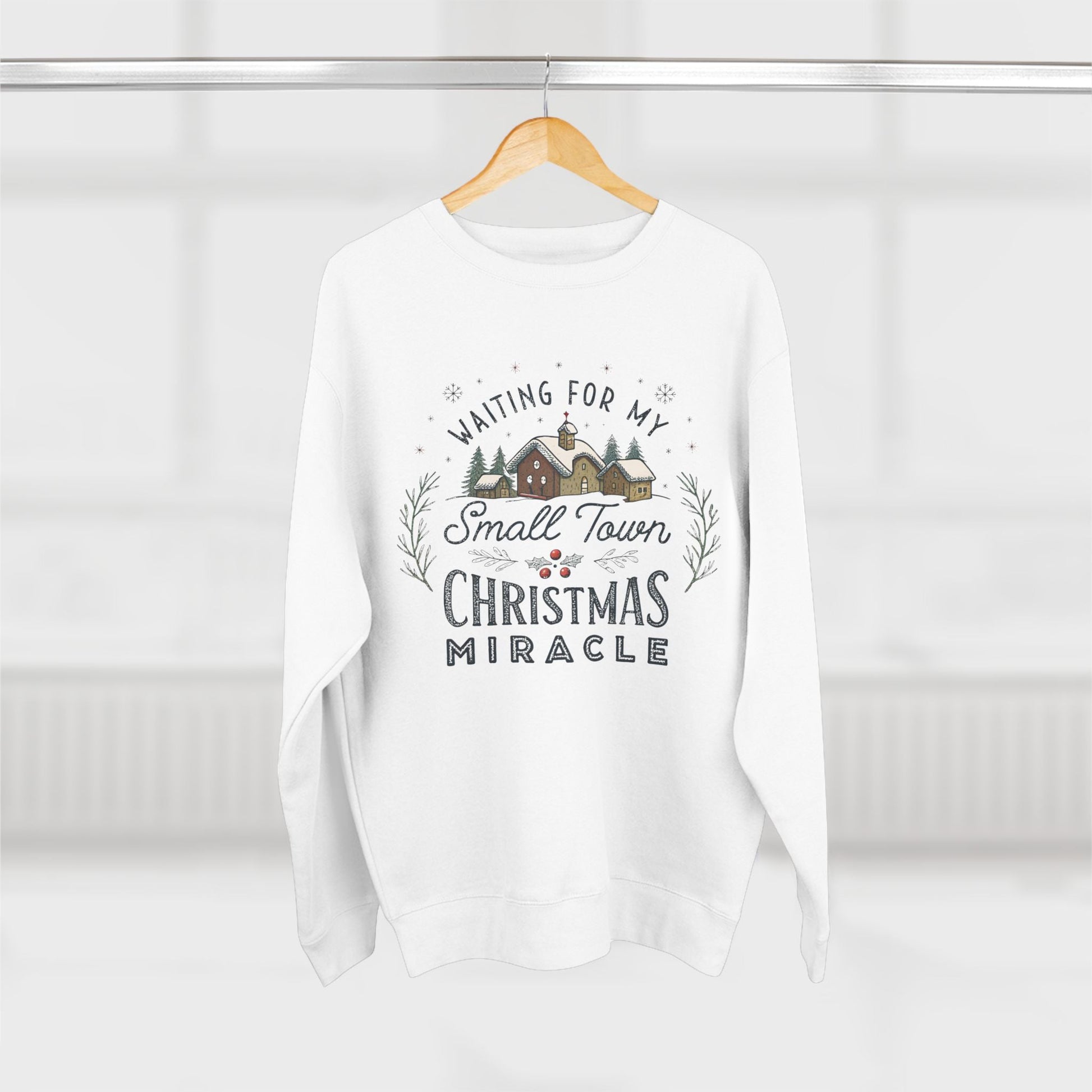 Waiting on my Small Town Christmas Miracle Christmas Sweatshirt - Out of Office Outfitters - Sweatshirt