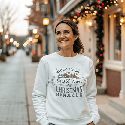 Waiting on my Small Town Christmas Miracle Christmas Sweatshirt - Out of Office Outfitters - Sweatshirt