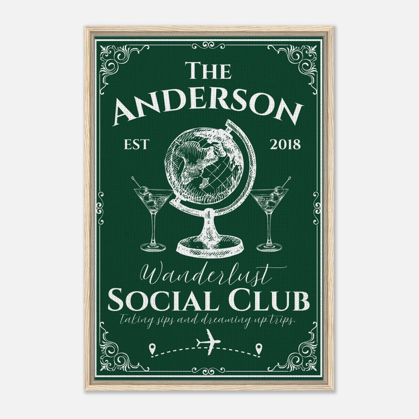 Wanderlust Social Club Framed Canvas - Out of Office Outfitters - Print Material