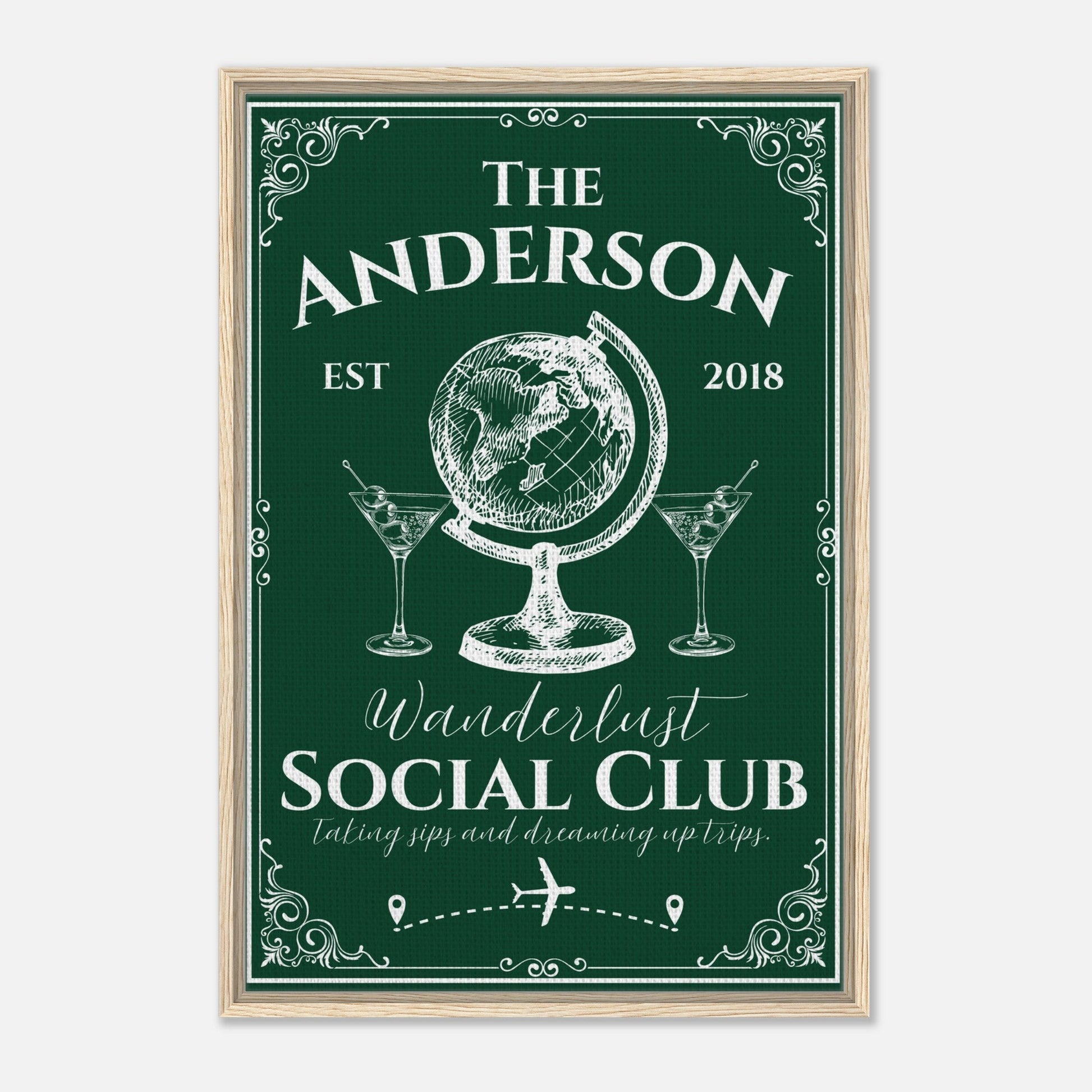 Wanderlust Social Club Framed Canvas - Out of Office Outfitters - Print Material