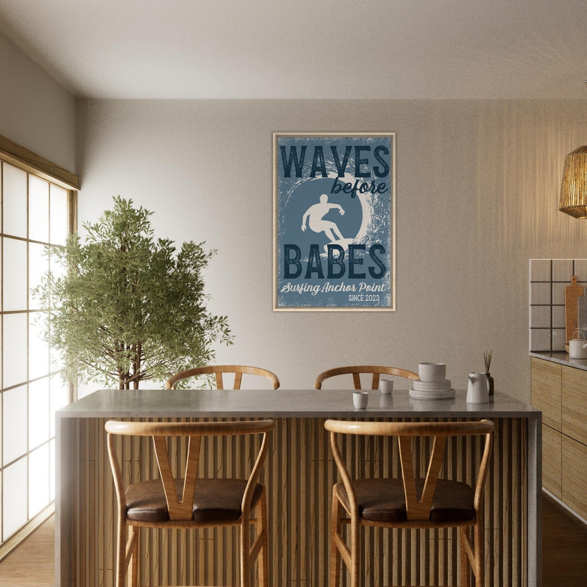 Waves Before Babes Framed Canvas - Out of Office Outfitters - Print Material