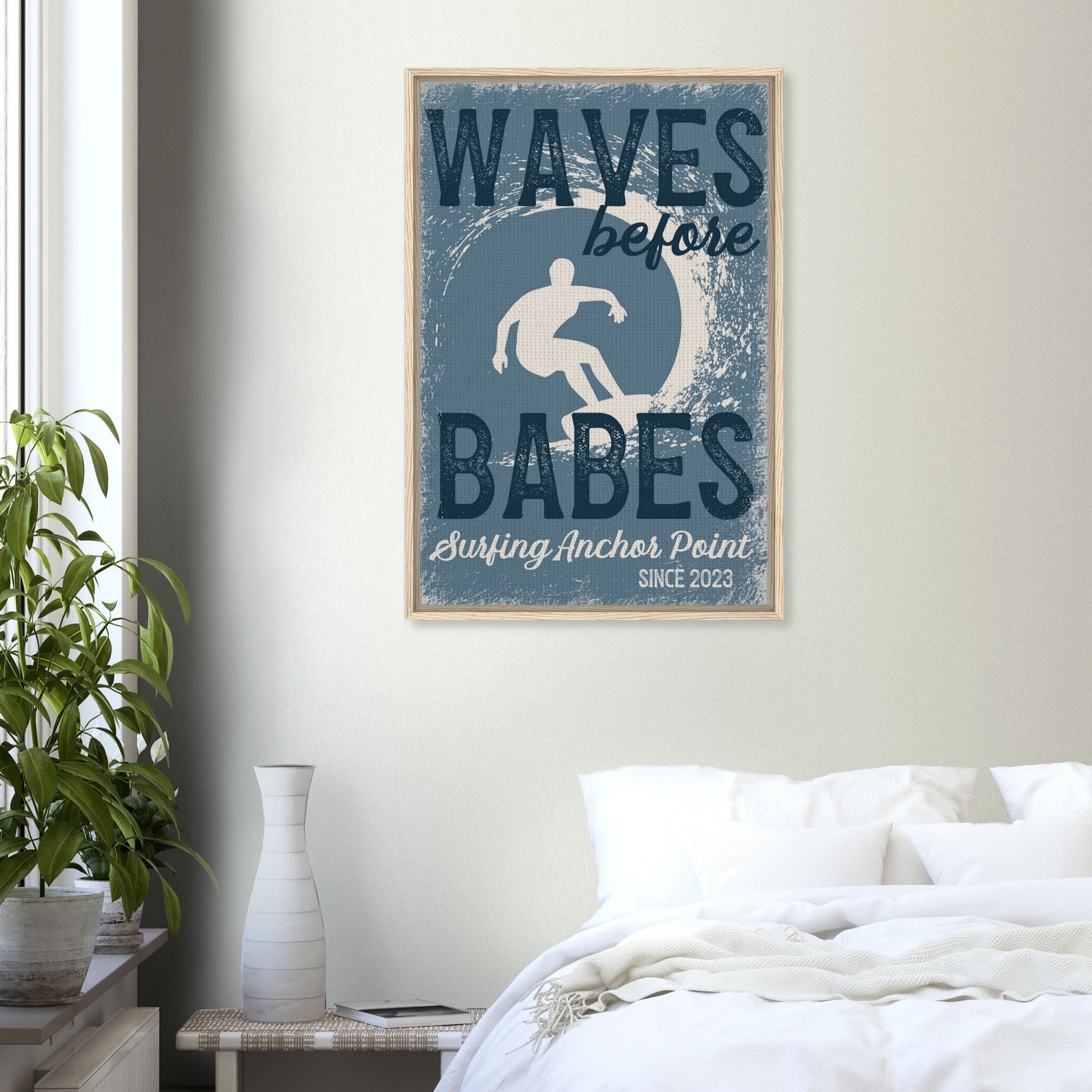 Waves Before Babes Framed Canvas - Out of Office Outfitters - Print Material