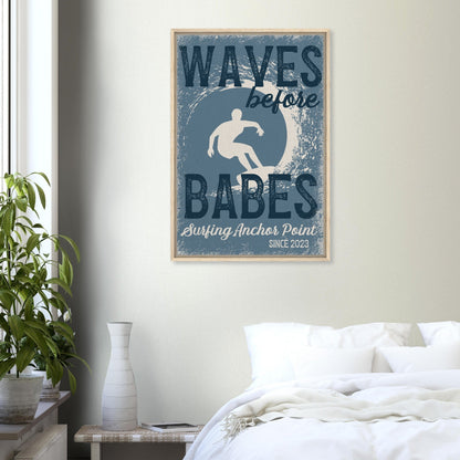 Waves Before Babes Framed Canvas - Out of Office Outfitters - Print Material