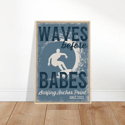 Waves Before Babes Framed Canvas - Out of Office Outfitters - Print Material