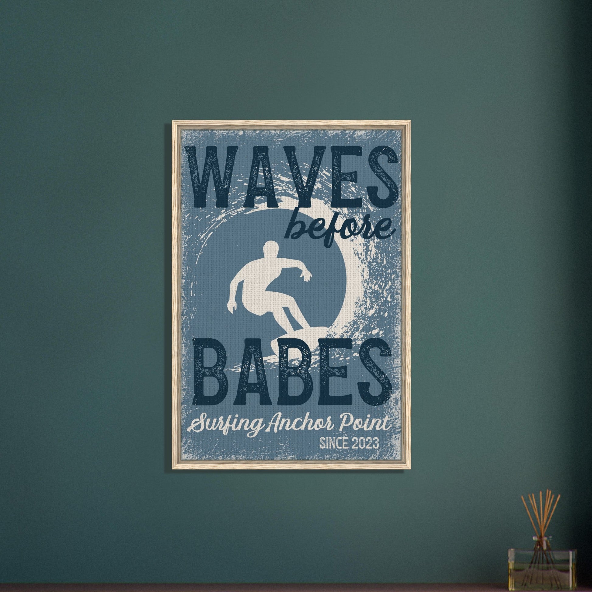 Waves Before Babes Framed Canvas - Out of Office Outfitters - Print Material