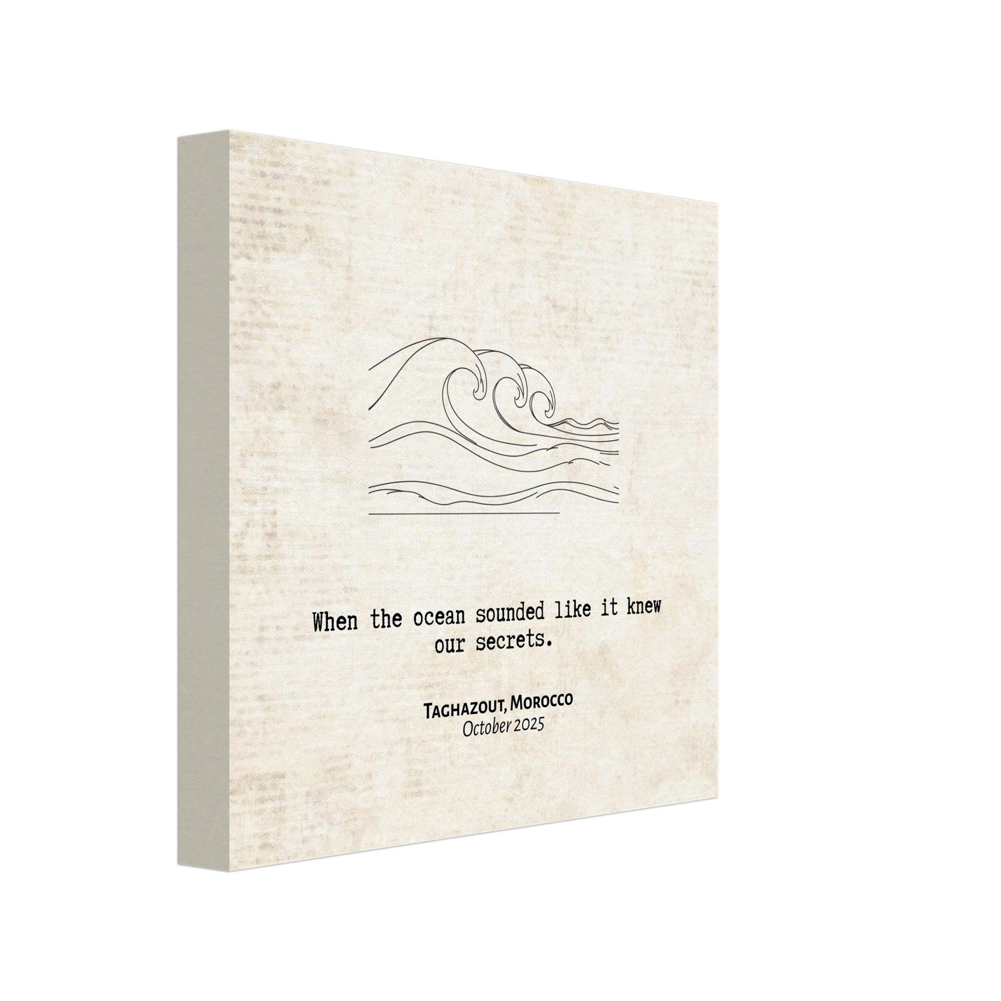"When the Ocean Knew Our Secrets" - Personalized Travel Micro Memory Canvas - Out of Office Outfitters - 