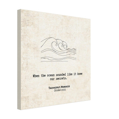 "When the Ocean Knew Our Secrets" - Personalized Travel Micro Memory Canvas - Out of Office Outfitters - 
