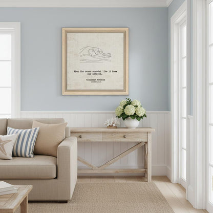 "When the Ocean Knew Our Secrets" - Personalized Travel Micro Memory Framed Canvas - Out of Office Outfitters - Print Material