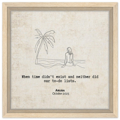 "When Time Didn't Exist" - Personalized Travel Micro Memory Framed Canvas - Out of Office Outfitters - Print Material