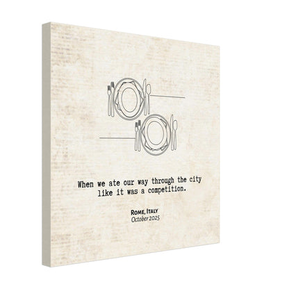 "When We Ate Our Way Through the City" - Personalized Travel Micro Memory Canvas - Out of Office Outfitters - 