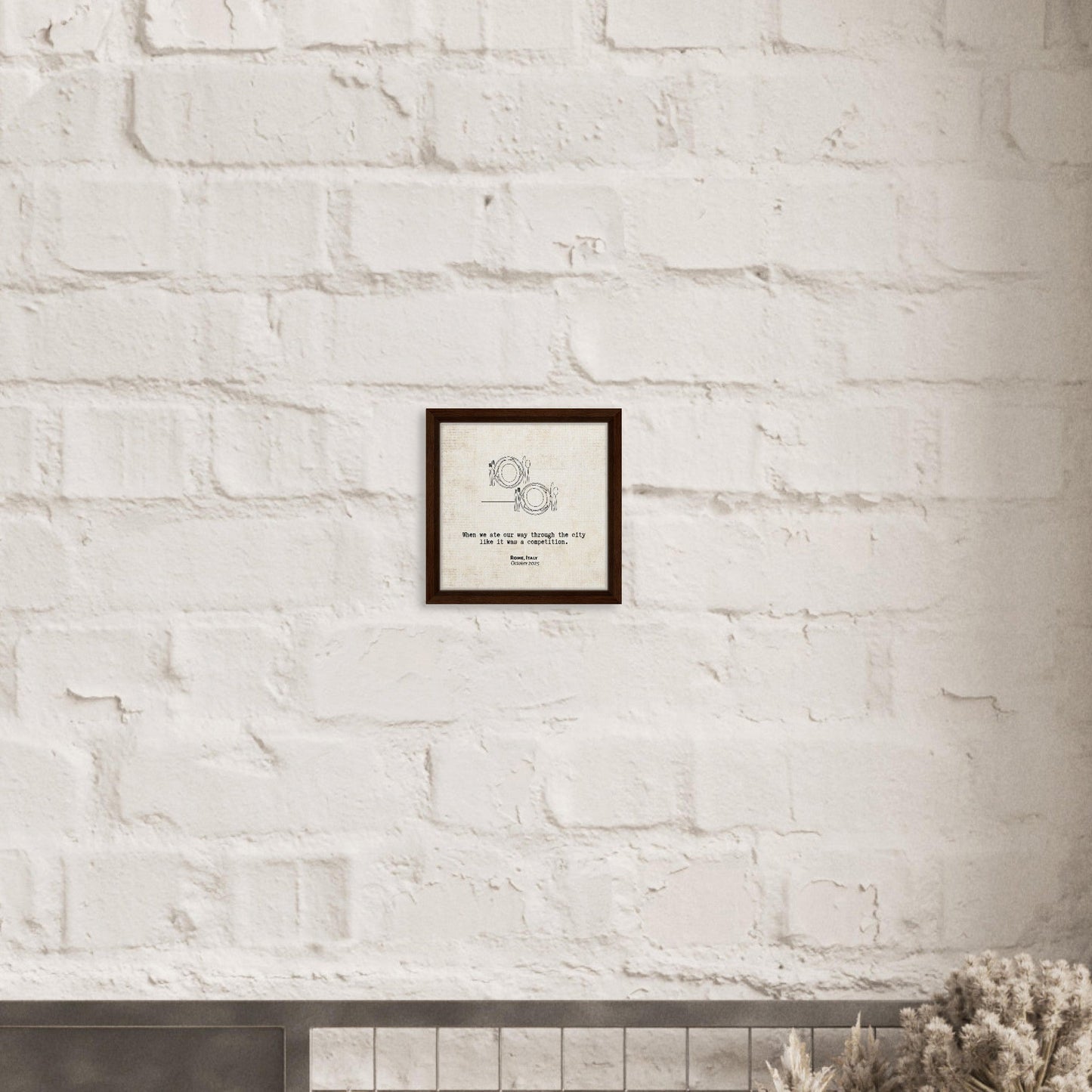 "When We Ate Our Way Through the City" - Personalized Travel Micro Memory Framed Canvas - Out of Office Outfitters - Print Material