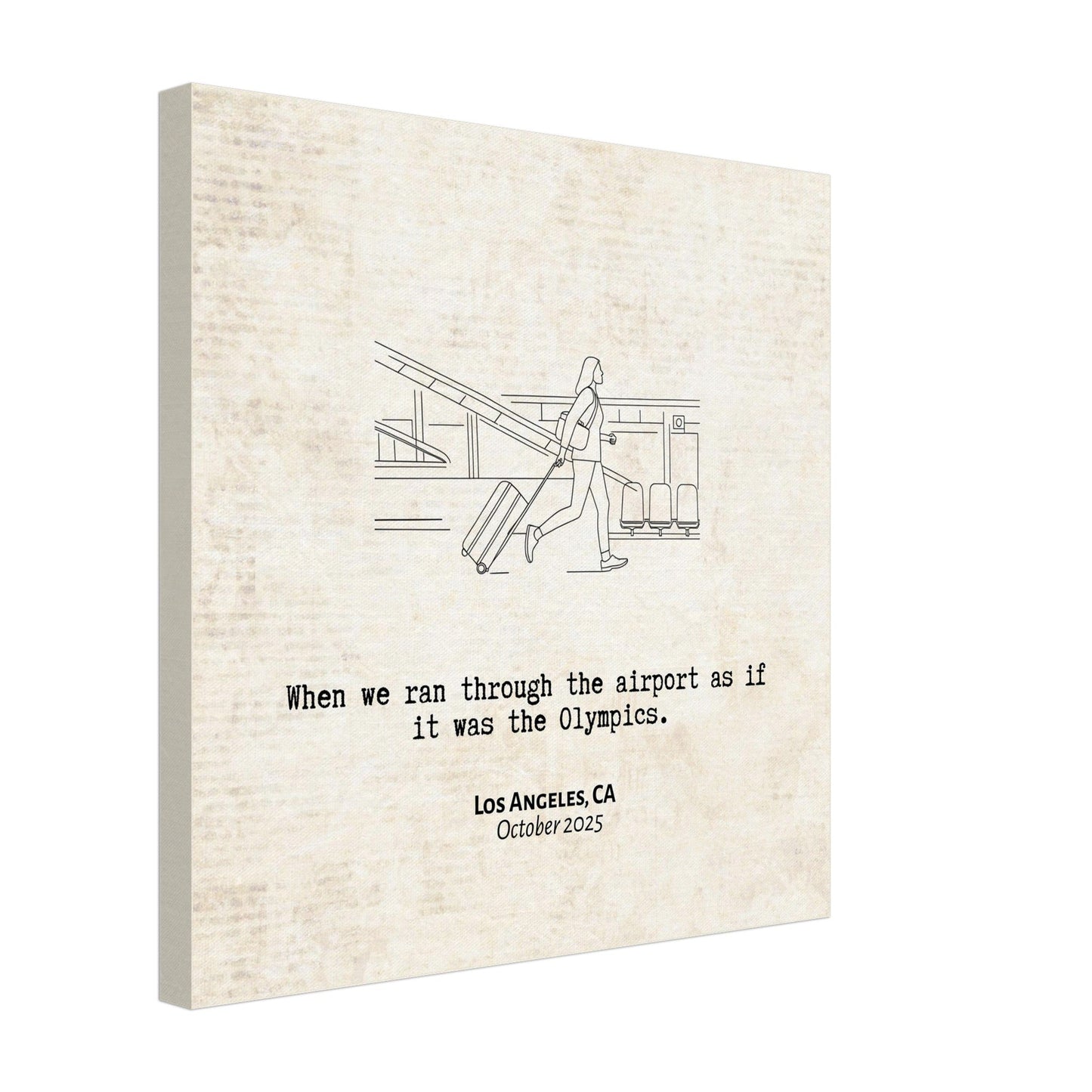 "When We Ran Through the Airport" - Personalized Travel Micro Memory Canvas - Out of Office Outfitters - 
