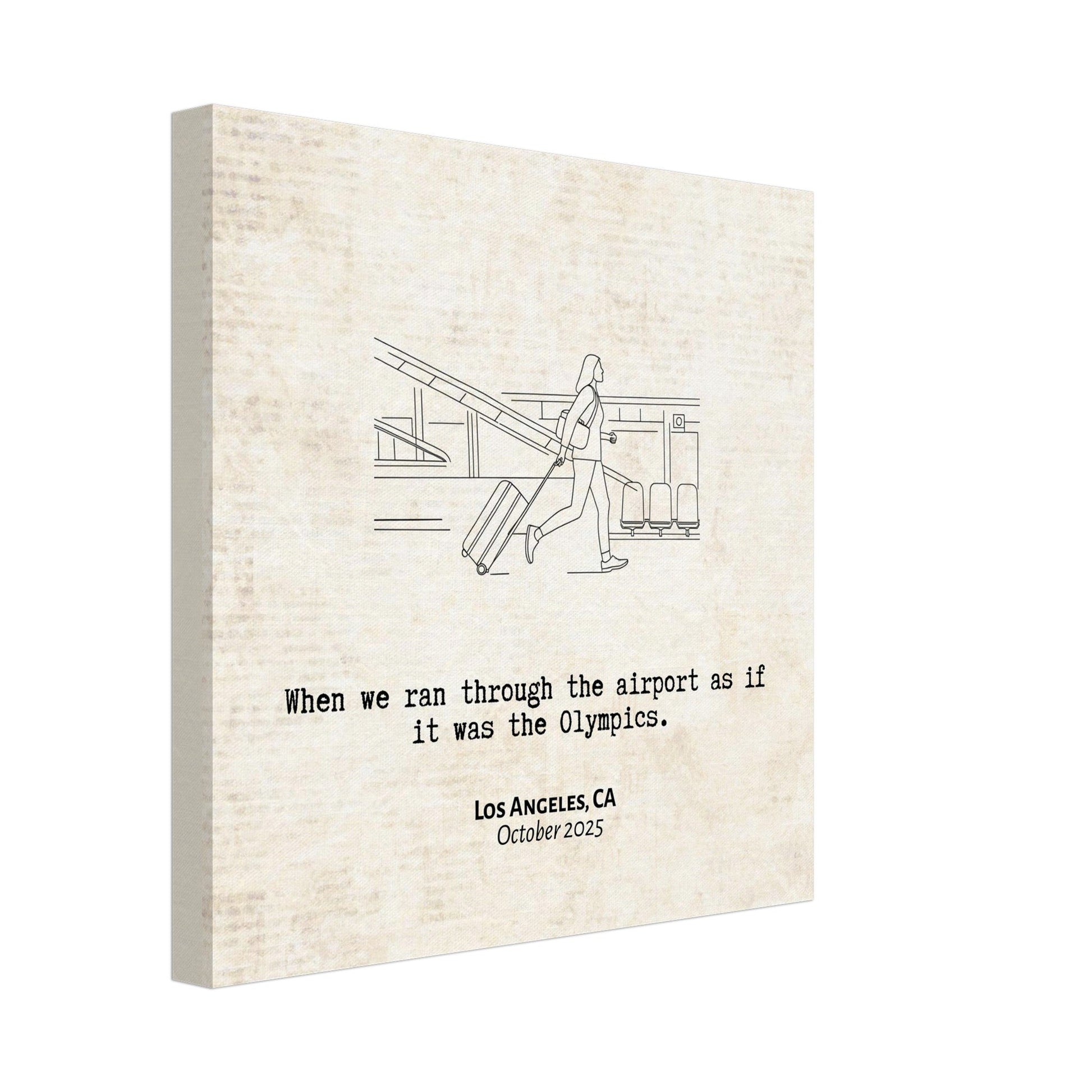 "When We Ran Through the Airport" - Personalized Travel Micro Memory Canvas - Out of Office Outfitters - 