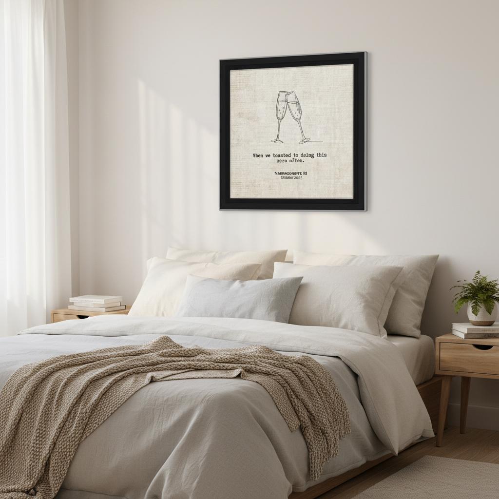 "When We Toasted to Doing this More" - Personalized Travel Micro Memory Framed Canvas - Out of Office Outfitters - Print Material