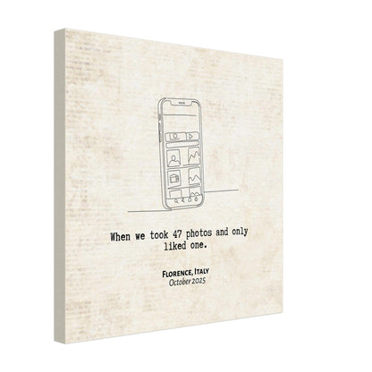 "When we Took 47 Photos and Only Liked One" - Personalized Travel Micro Memory Canvas - Out of Office Outfitters - 