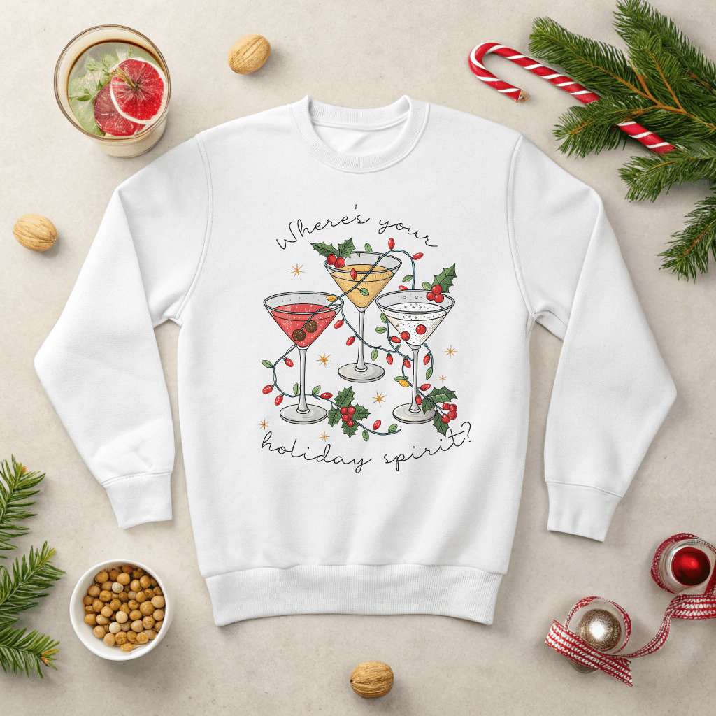 Where's Your Holiday Spirit Christmas Sweatshirt - Out of Office Outfitters - Sweatshirt
