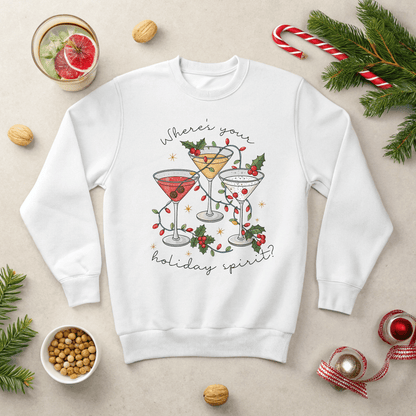 Where's Your Holiday Spirit Christmas Sweatshirt - Out of Office Outfitters - Sweatshirt