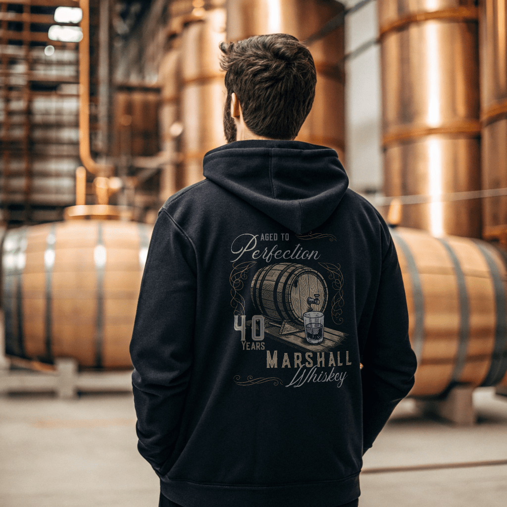 Whiskey Aged to Perfection Personalized Birthday Hoodie - Out of Office Outfitters - Hoodie