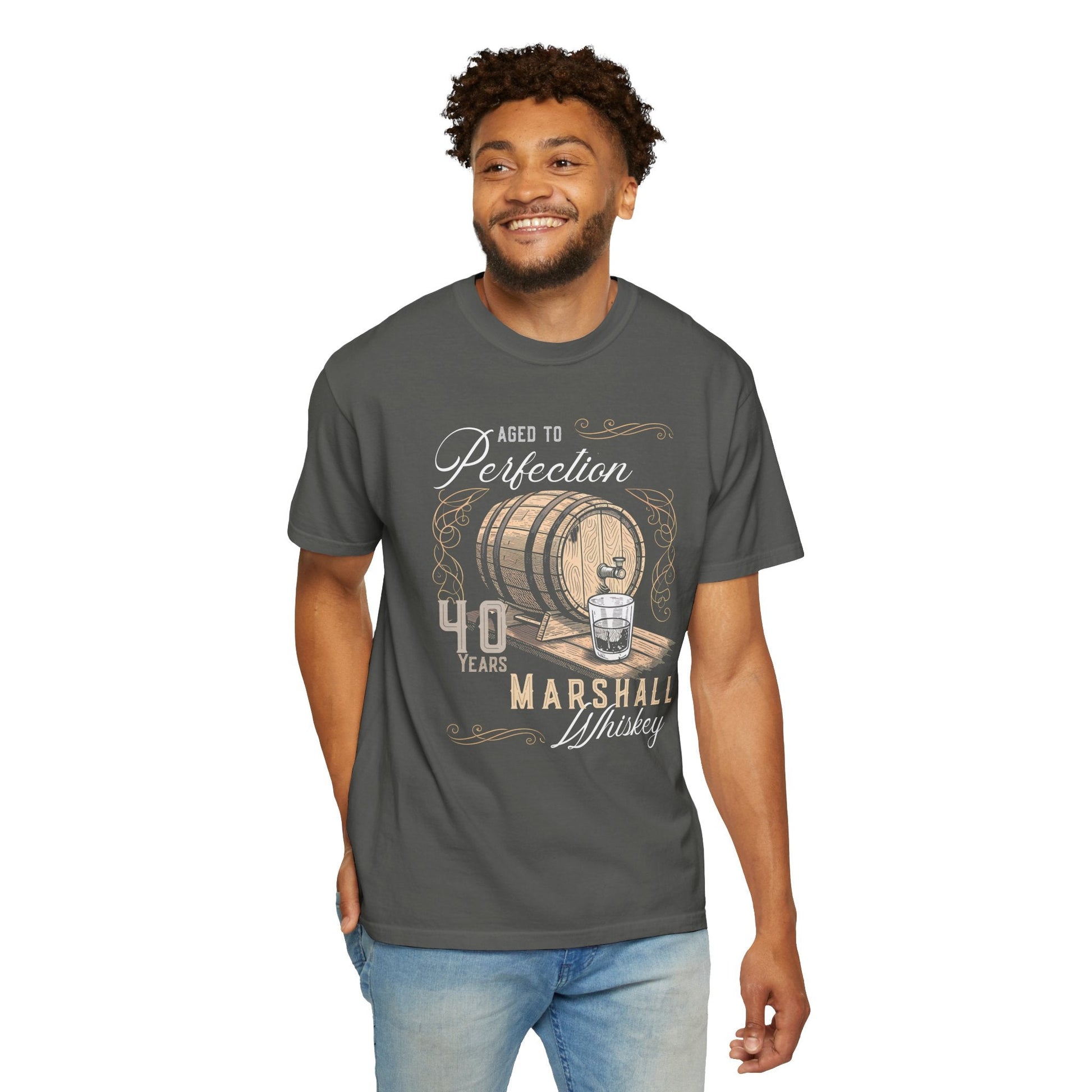 Whiskey Aged to Perfection Personalized Birthday Tshirt - Out of Office Outfitters - T-Shirt