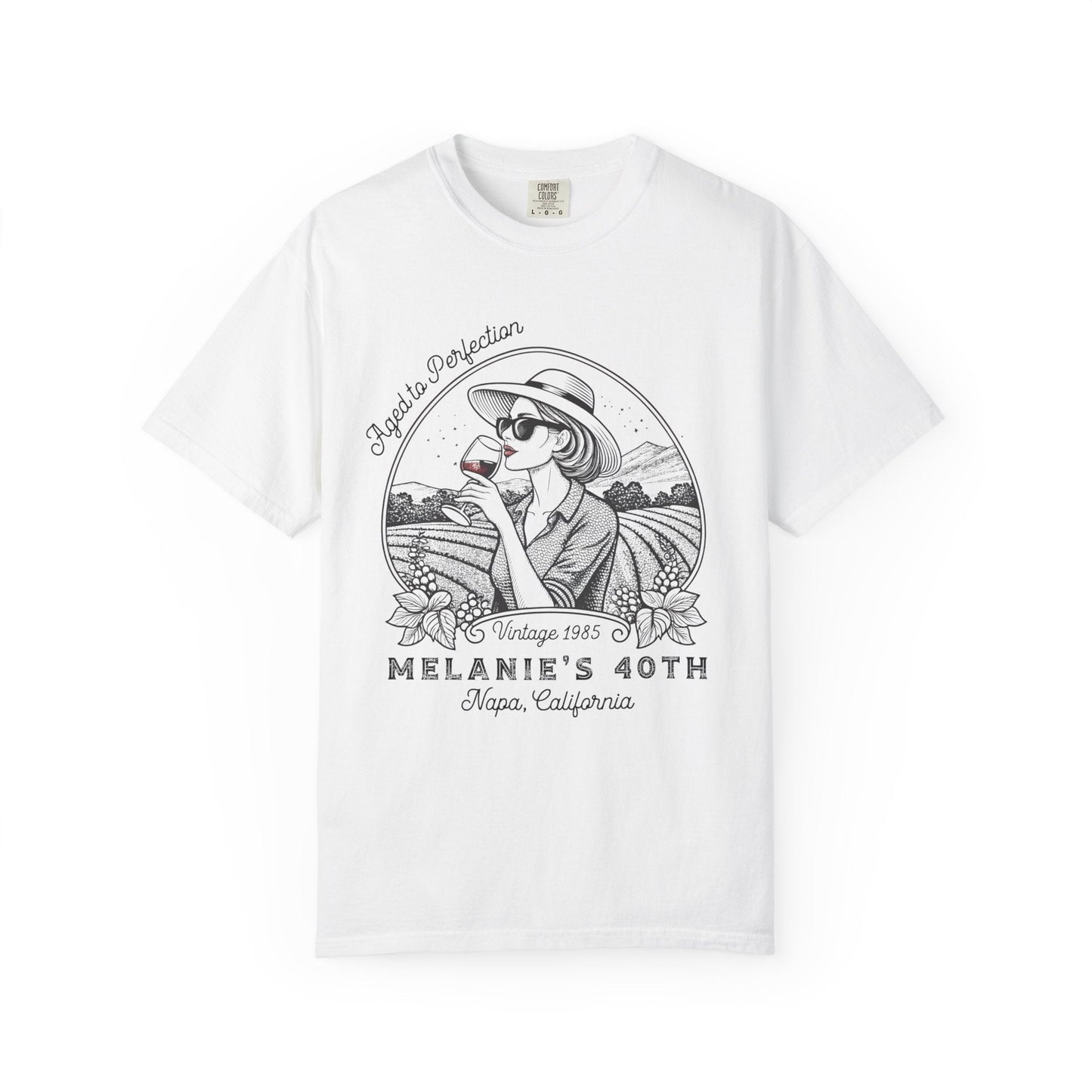 Wine Vintage Aged to Perfection Personalized Birthday T-Shirt - Out of Office Outfitters - T-Shirt