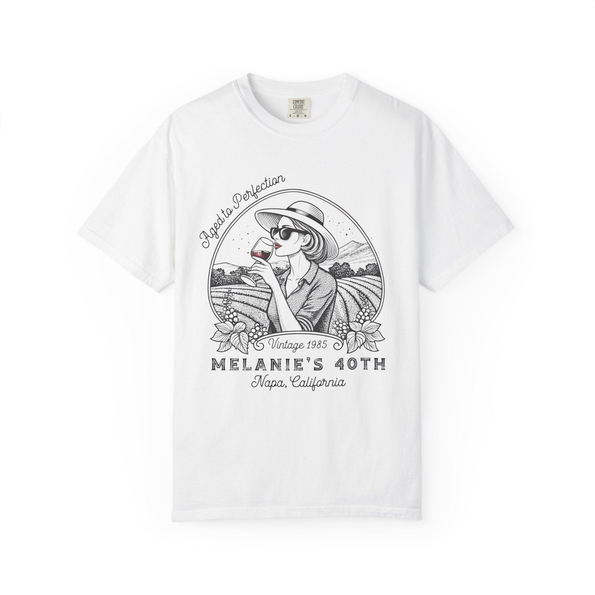 Wine Vintage Aged to Perfection Personalized Birthday T-Shirt - Out of Office Outfitters - T-Shirt