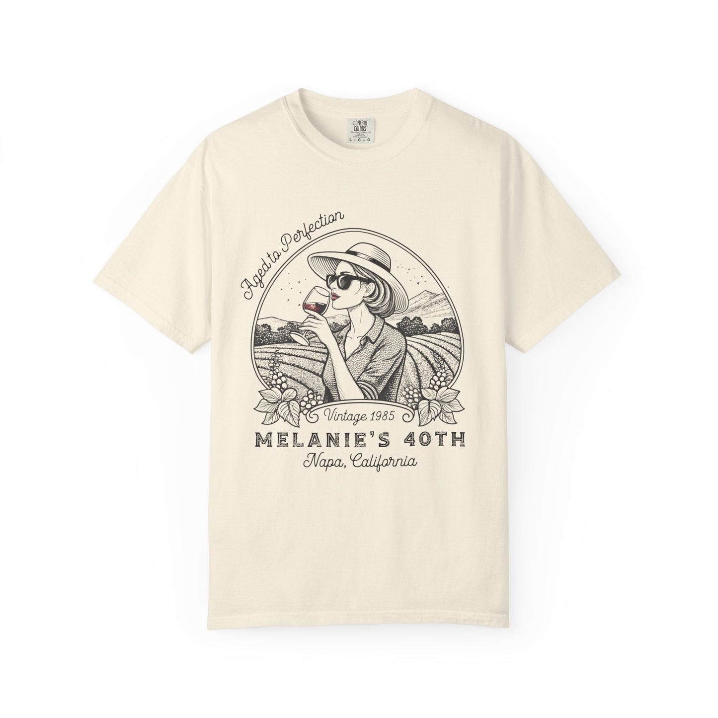 Wine Vintage Aged to Perfection Personalized Birthday T-Shirt - Out of Office Outfitters - T-Shirt