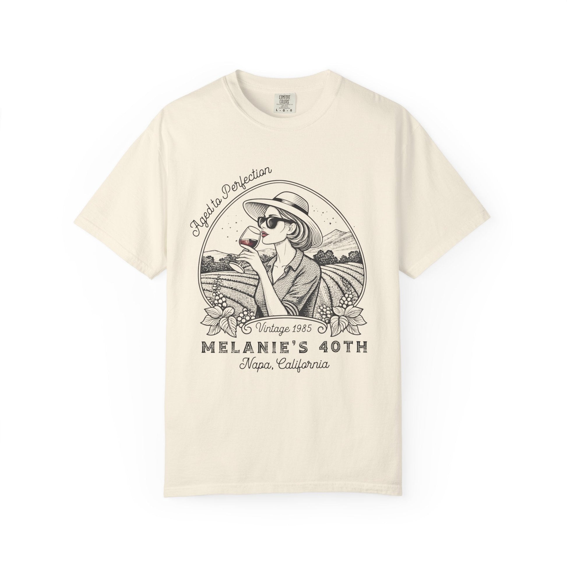 Wine Vintage Aged to Perfection Personalized Birthday T-Shirt - Out of Office Outfitters - T-Shirt