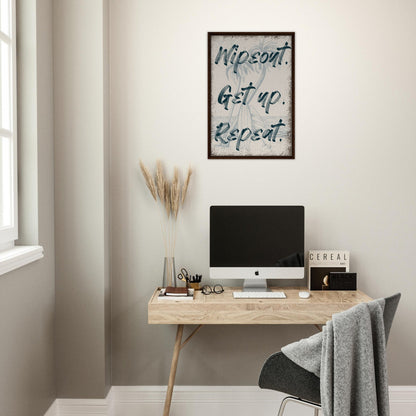 Wipeout. Get Up. Repeat. Framed Canvas - Out of Office Outfitters - Print Material