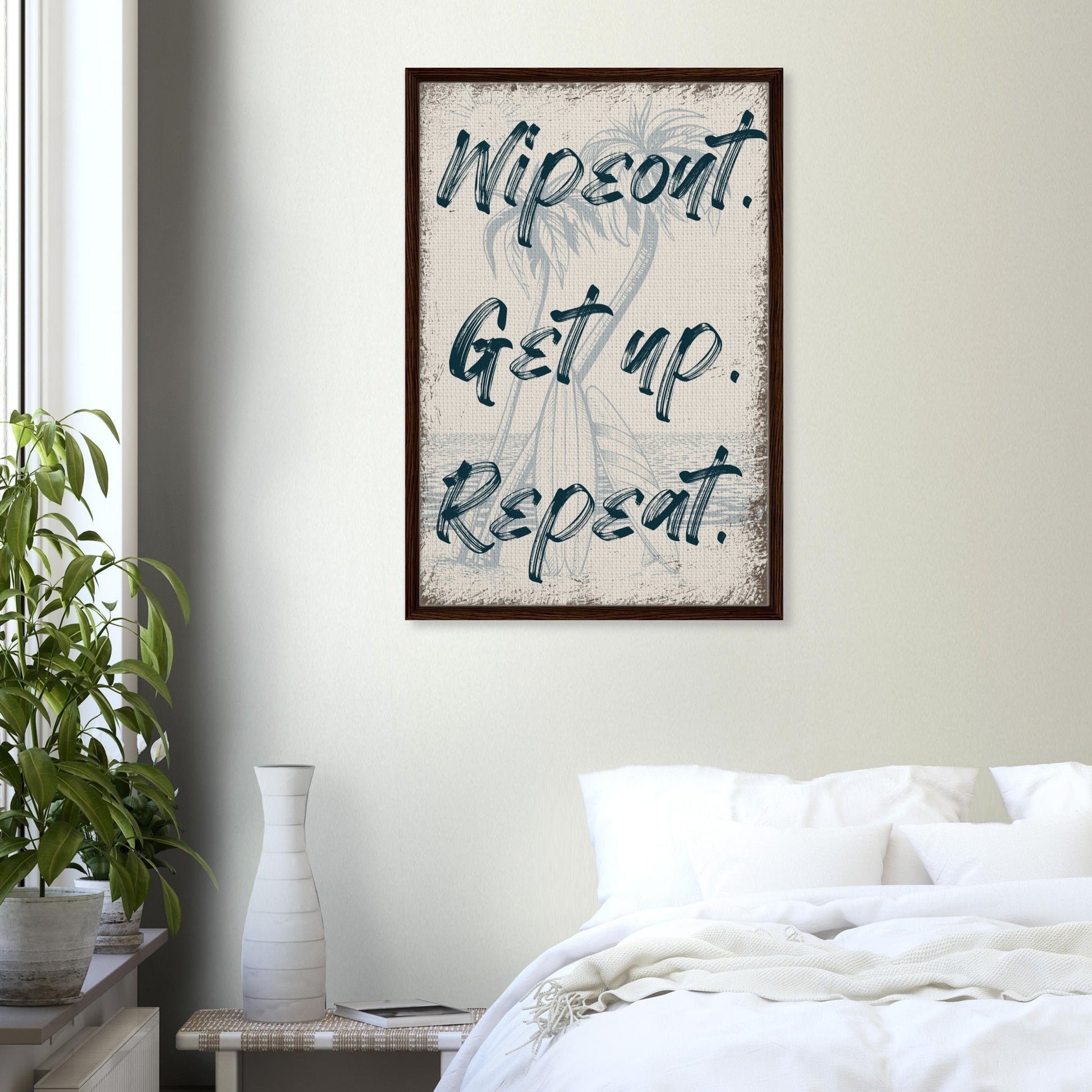 Wipeout. Get Up. Repeat. Framed Canvas - Out of Office Outfitters - Print Material