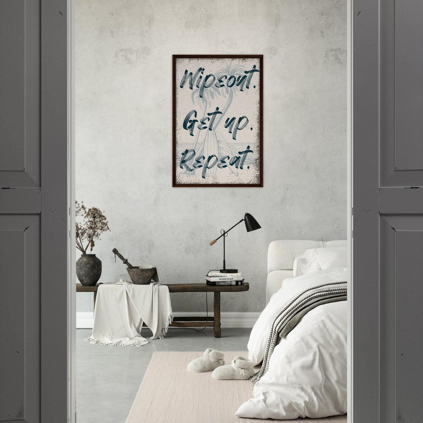 Wipeout. Get Up. Repeat. Framed Canvas - Out of Office Outfitters - Print Material