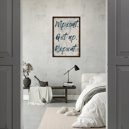 Wipeout. Get Up. Repeat. Framed Canvas - Out of Office Outfitters - Print Material