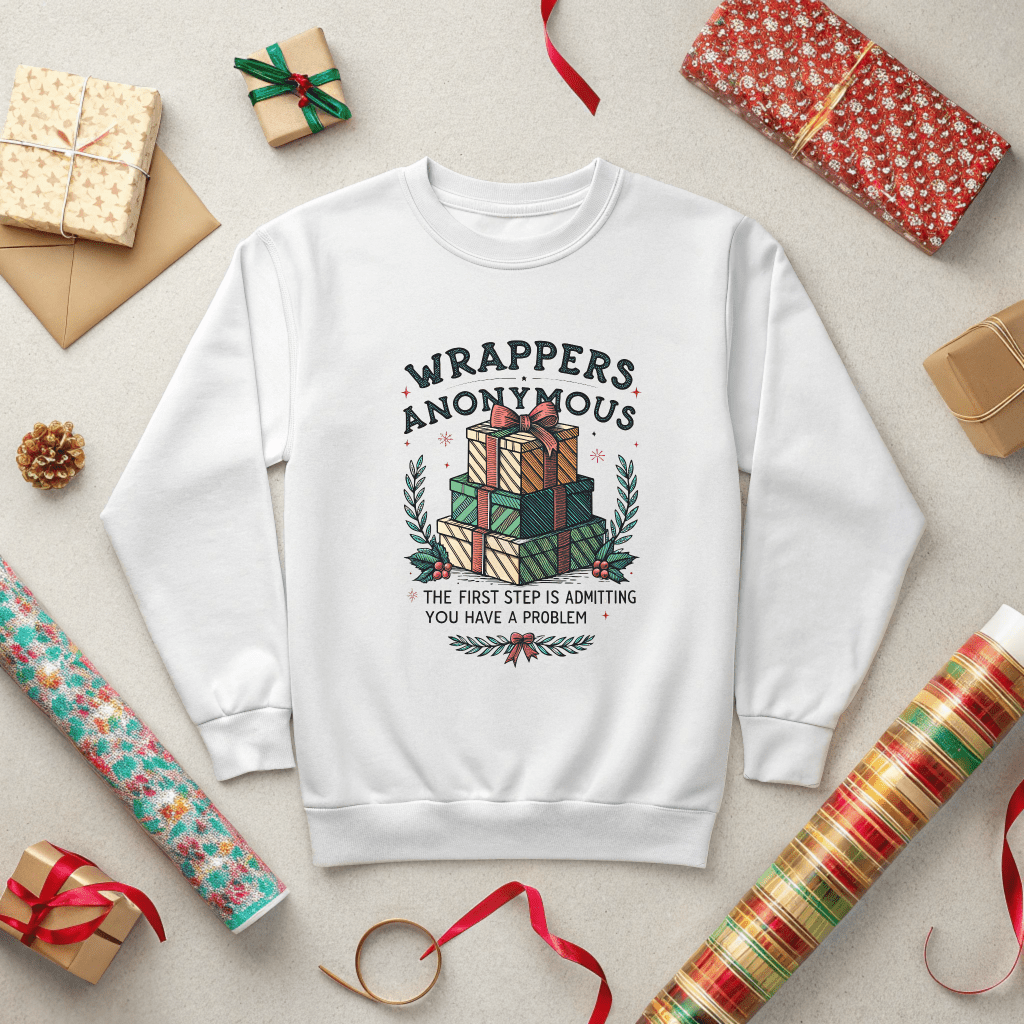 Wrappers Anonymous Christmas Sweatshirt - Out of Office Outfitters - Sweatshirt