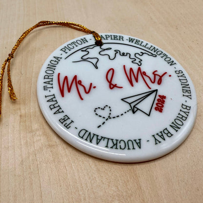 Year of Adventures Ceramic Ornament with Optional Photo - Out of Office Outfitters - Home Decor