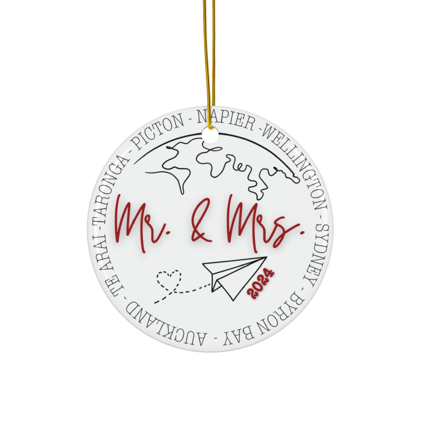 Year of Adventures Ceramic Ornament with Optional Photo - Out of Office Outfitters - Home Decor