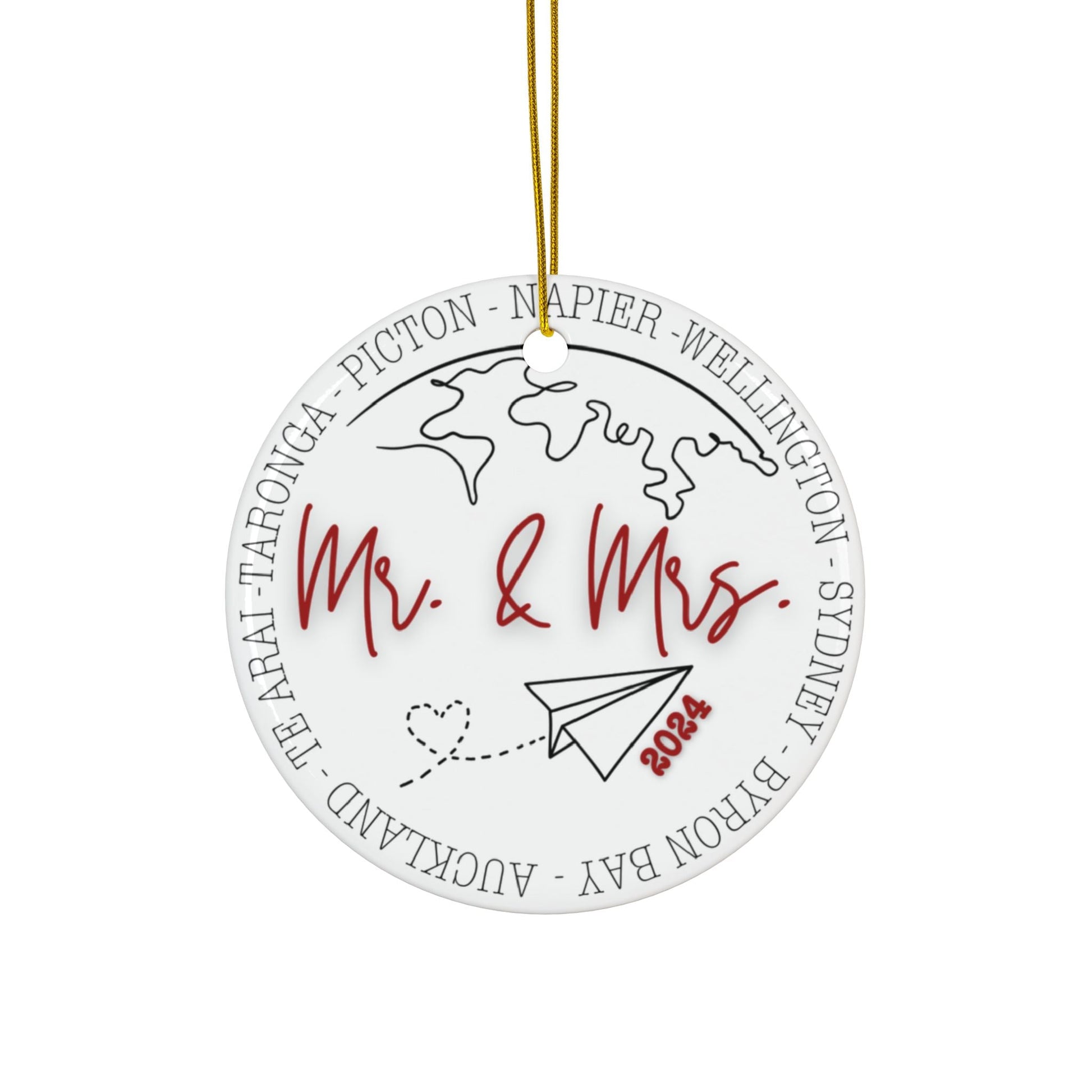 Year of Adventures Ceramic Ornament with Optional Photo - Out of Office Outfitters - Home Decor