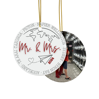 Year of Adventures Ceramic Ornament with Optional Photo - Out of Office Outfitters - Home Decor