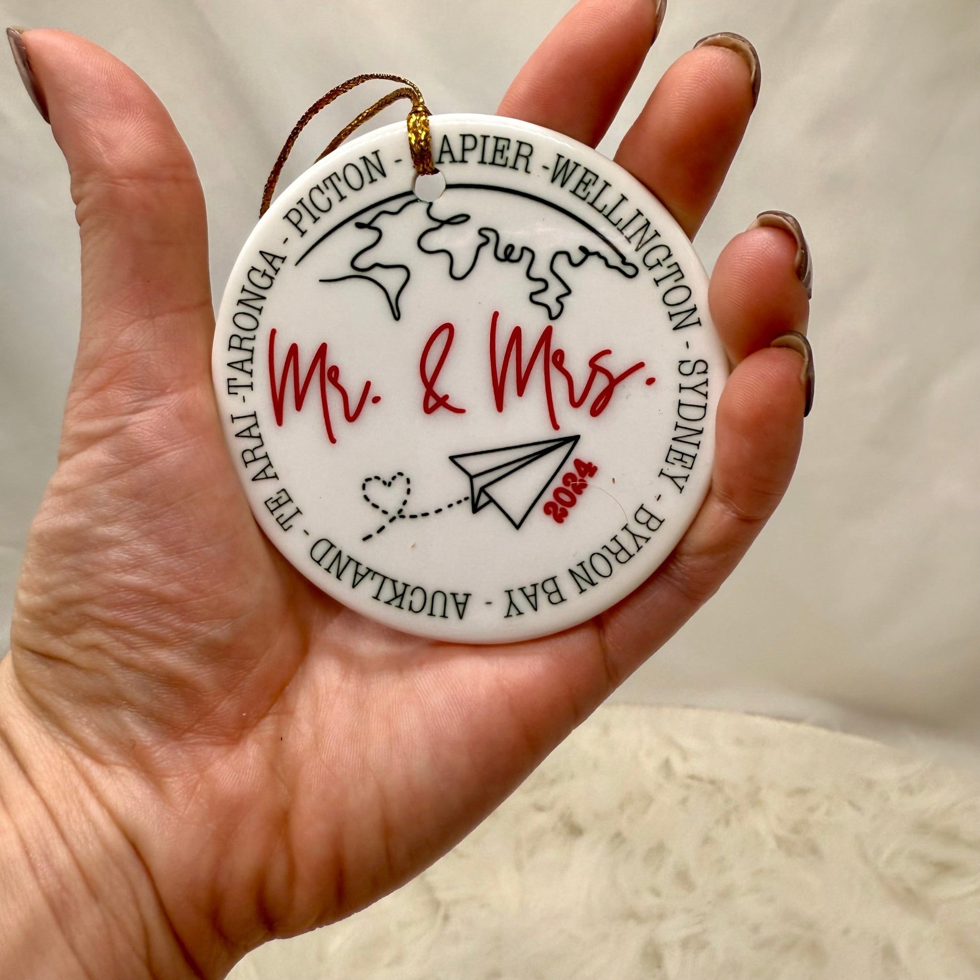 Year of Adventures Ceramic Ornament with Optional Photo - Out of Office Outfitters - Home Decor